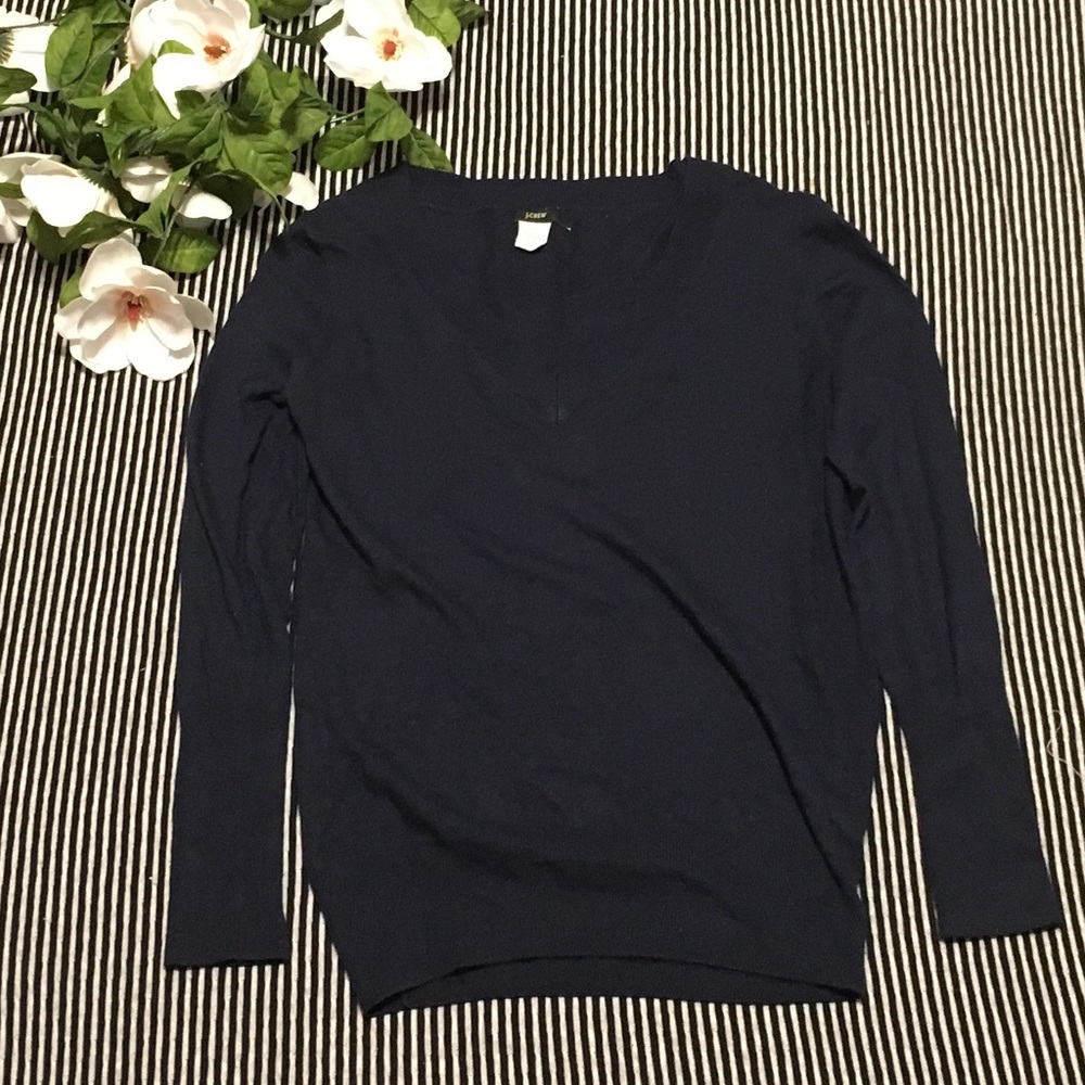 J.Crew Vneck Navy Sweater